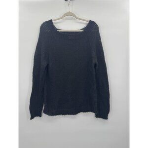 Vintage Y2K 90s Old Navy Womens XLarge Sweater Wide Neck Crochet Mohair Boho